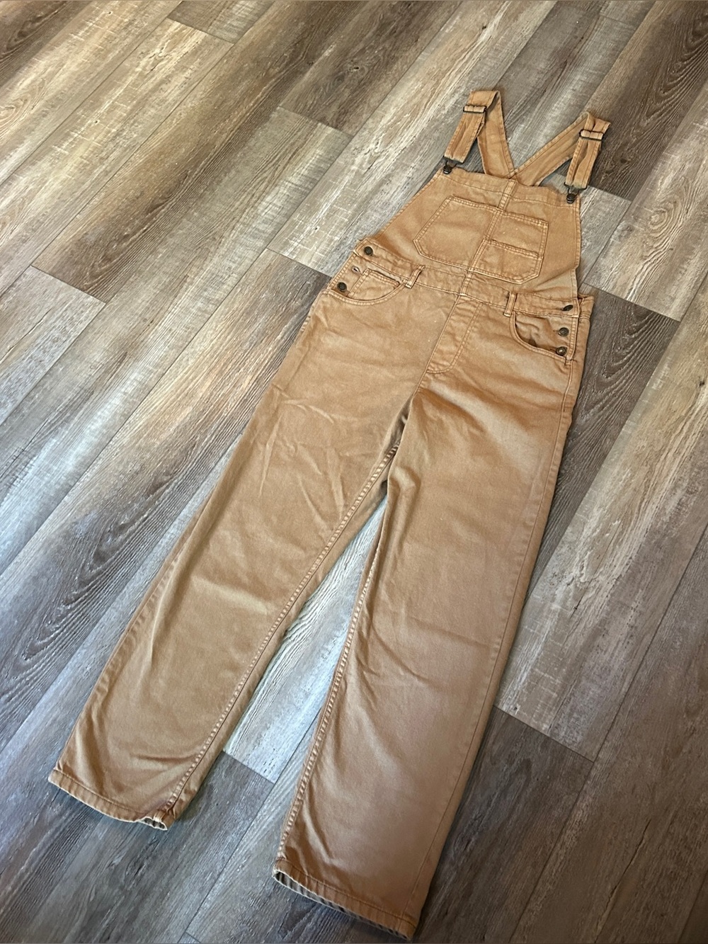 Free People We The Free Brown Utility Overalls (Size M)